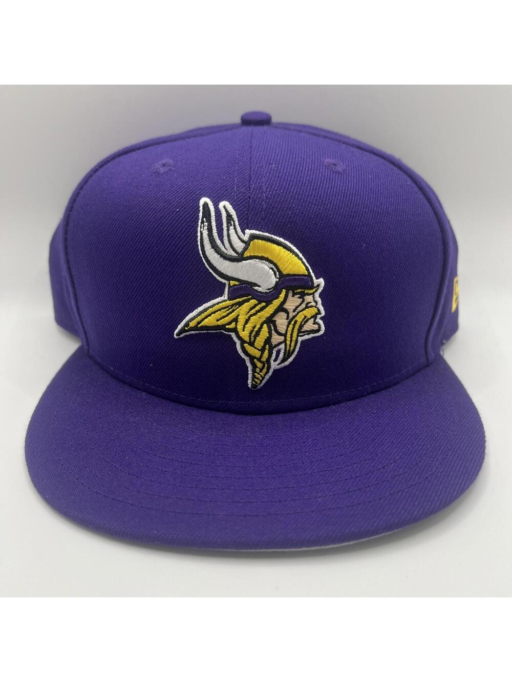 New Era 59Fifty Minnesota Vikings Logo NFL Purple Men's Fitted Hat 7 1/2